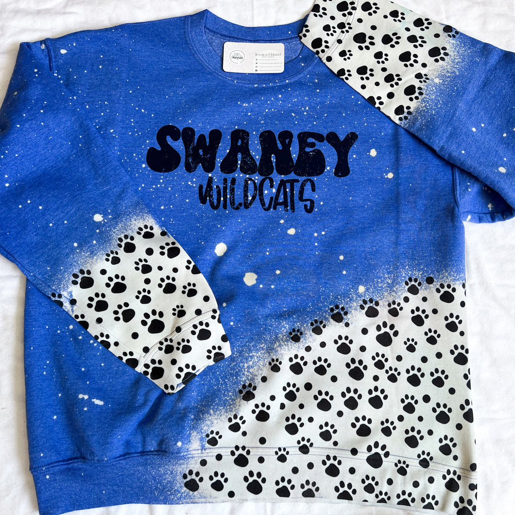 8 - Swaney Splash -Black Paws Sweatshirt