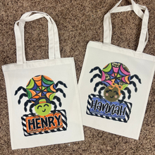 Load image into Gallery viewer, Spider Trick or Treat Tote Bags
