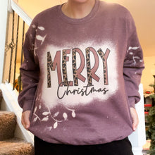 Load image into Gallery viewer, Merry Christmas Bleached Lightbulbs Sweatshirt
