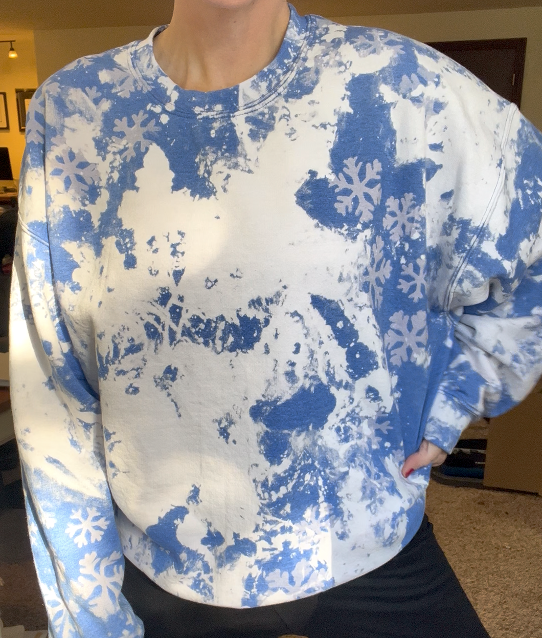 Double Bleached Snowflakes - Royal Blue Sweatshirt
