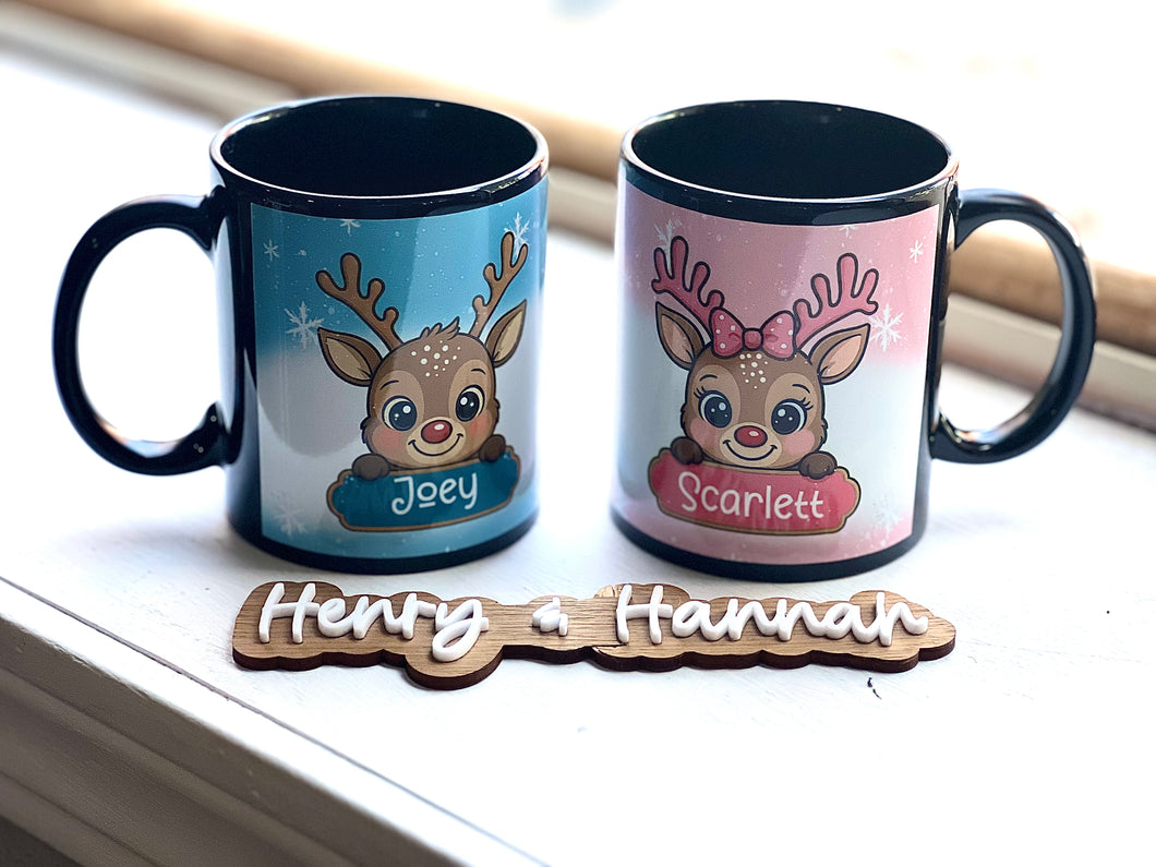 Wrap Custom Reindeer Name Coffee Mug