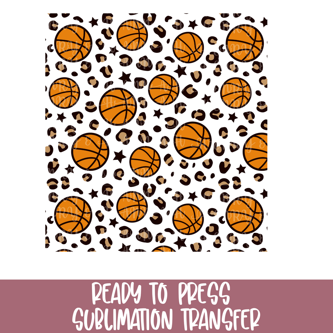 Leopard Baskeball Full Sheet- Sublimation Ready to Press