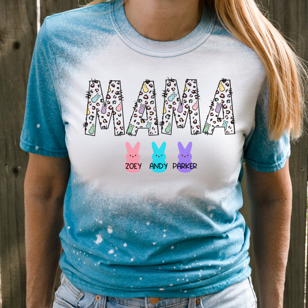 Mama Leopard Peep Names Easter T-shirt