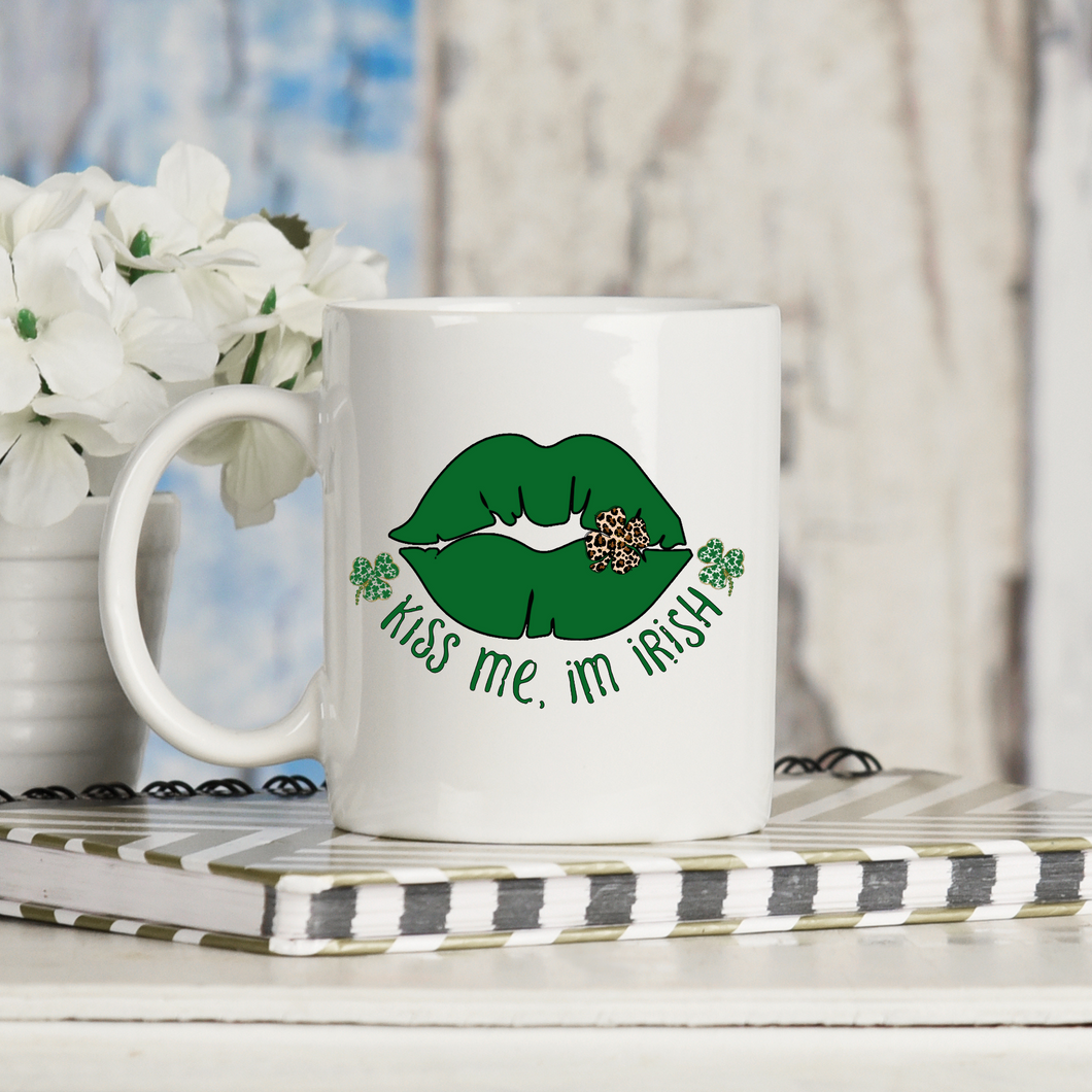 Kiss Me I'm Irish Lips Coffee Mug