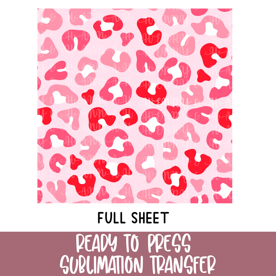 Pink and Red Leopard Full Sheet - Sublimation Ready to Press