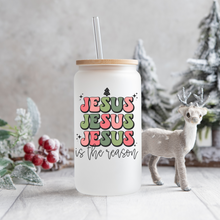 Load image into Gallery viewer, Jesus is the reason Libbey Glass Can
