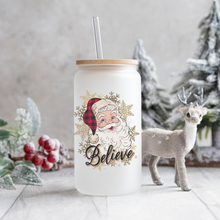 Load image into Gallery viewer, Vintage Santa Believe Libbey Glass Can
