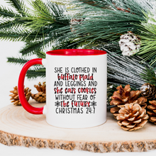 Load image into Gallery viewer, She is clothed in Buffalo Plaid and Leggings Coffe Mug
