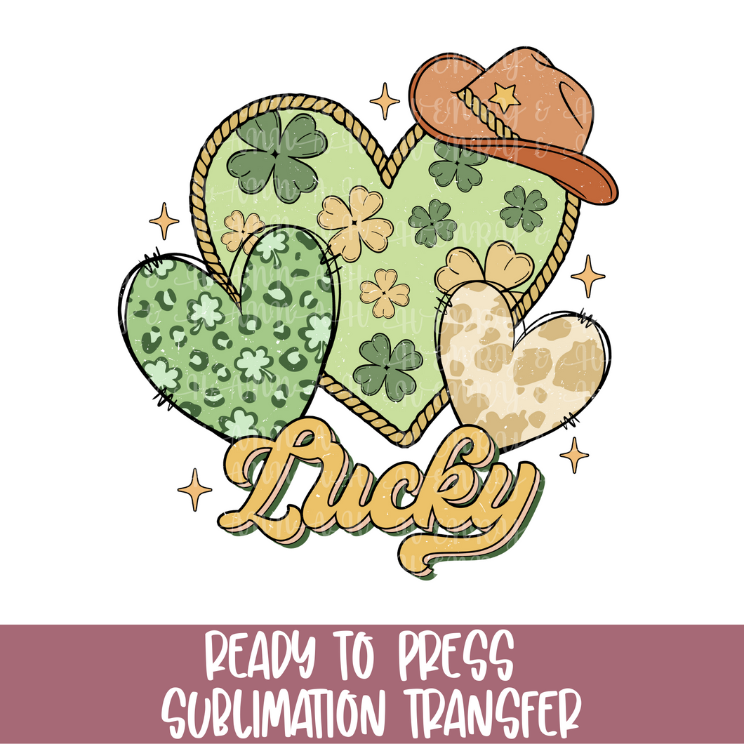 Cowboy Lucky  - Sublimation Ready to Press