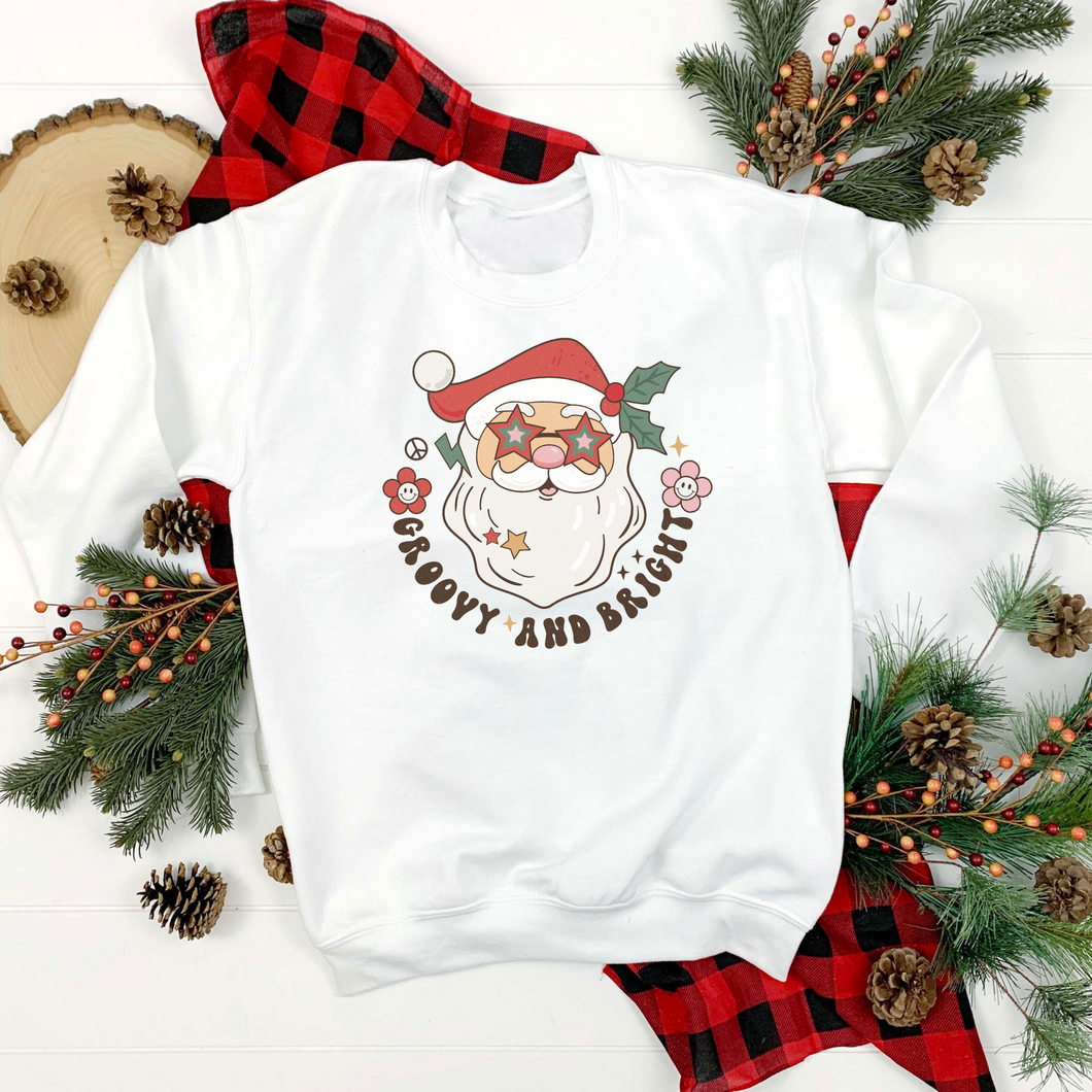 Groovy and Bright Retro Santa Youth Sweatshirt