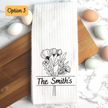 Load image into Gallery viewer, Wildflower Personalized Kitchen Tea Towel
