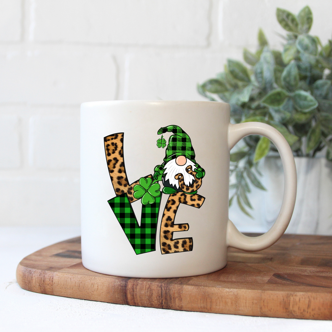 LOVE Leopard Green Gnome Coffee Mug