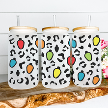 Load image into Gallery viewer, Leopard Christmas Lights Libbey Glass Can
