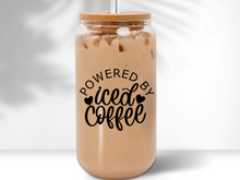 Load image into Gallery viewer, Powered by Iced Coffee Libbey Glass Can
