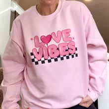 Load image into Gallery viewer, Love Vibes Pink Valentine Sweatshirt
