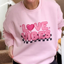 Load image into Gallery viewer, Love Vibes Pink Valentine Sweatshirt
